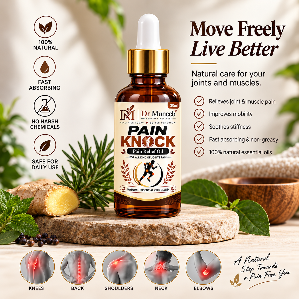 PAIN KNOCK Pain Relief Essential Oil Blend