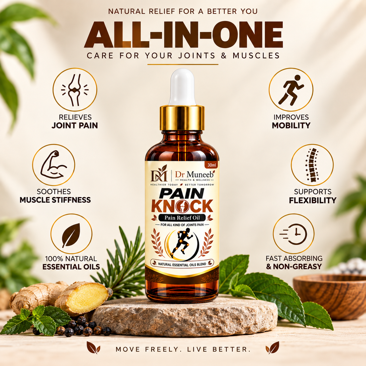 PAIN KNOCK Pain Relief Essential Oil Blend